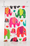 COLORFULL ELEPHANTS CURTAIN WITH TROUX