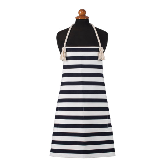 BLACK AND WHITE STRIPPED APRON