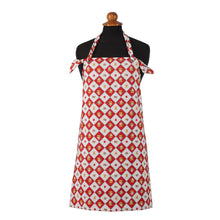  RED AND WHITE CHECK APRON WITH MINIMAL DESIGNS