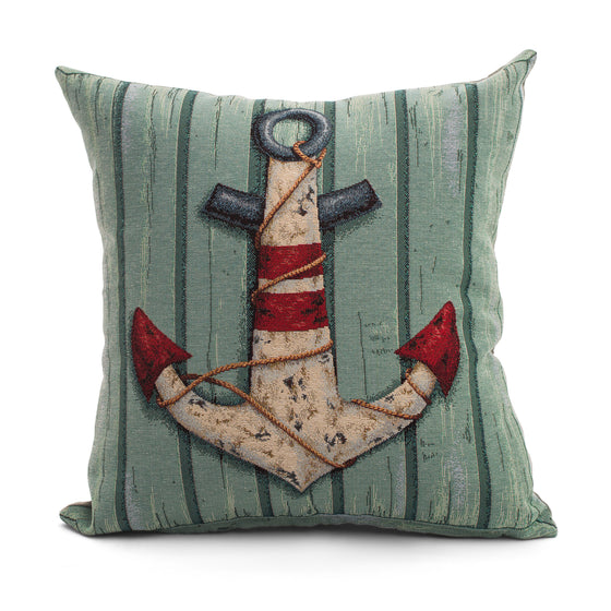 NAVY ANCHOR PILLOW