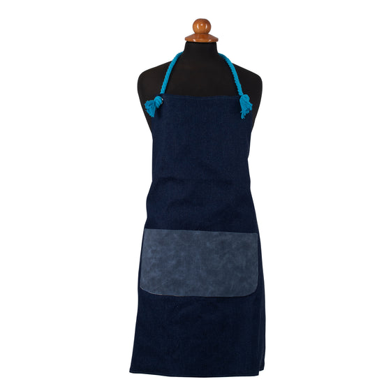 DARK BLUE APRON WITH BLUE CORD