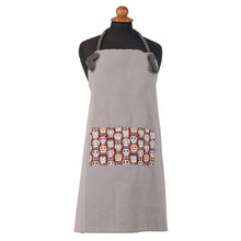  GREY APRON WITH COLORFULL SKULLS