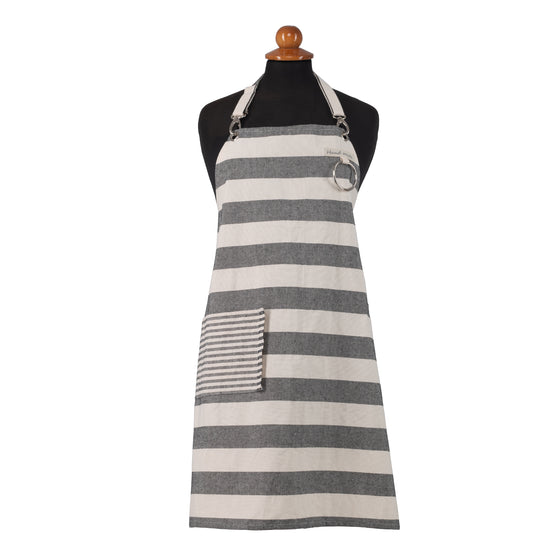 GREY STRIPPED APRON